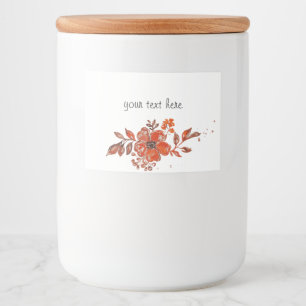 水彩オレンジフローラ フードラベル