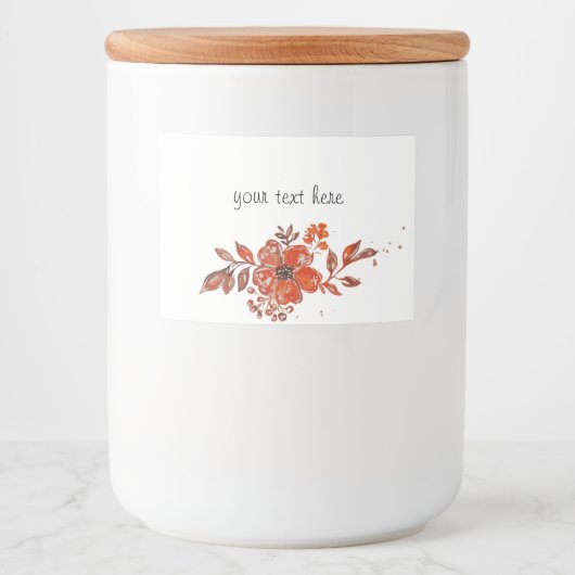 水彩オレンジフローラ フードラベル (正面)