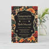 水彩オレンジブラウン紅葉キンセアニェラ 招待状 (スタンド正面)