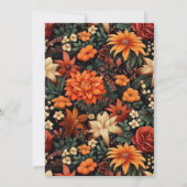 水彩オレンジブラウン紅葉キンセアニェラ 招待状 (裏面)