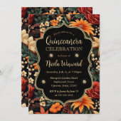 水彩オレンジブラウン紅葉キンセアニェラ 招待状 (正面/裏面)