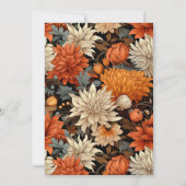 水彩オレンジブラウン紅葉キンセアニェラ 招待状 (裏面)