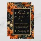 水彩オレンジブラウン紅葉スイーツ16 サンキューカード (正面/裏面)