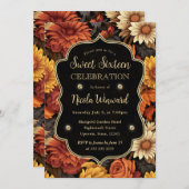 水彩オレンジブラウン紅葉スイーツ16 招待状 (正面/裏面)