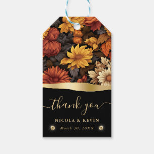 水彩オレンジブラウン紅葉結婚ズ ギフトタグ