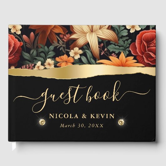 水彩オレンジブラウン紅葉結婚ズ ゲストブック (正面)