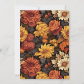 水彩オレンジブラウン紅葉結婚ズ サンキューカード (裏面)