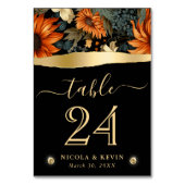 水彩オレンジブラウン紅葉結婚ズ テーブルナンバー (裏面)