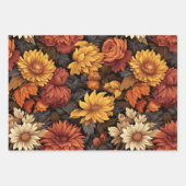 水彩オレンジブラウン紅葉誕生日 ラッピングペーパーシート (正面3)