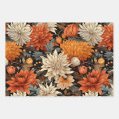 水彩オレンジブラウン紅葉誕生日 ラッピングペーパーシート (正面)