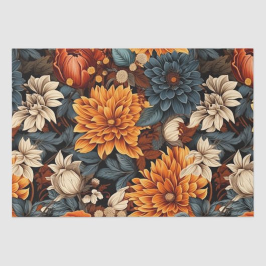 水彩オレンジブラウン紅葉誕生日 薄葉紙 (正面)