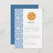 水彩オレンジブルーのタイル地中海の詳細 エンクロージャーカード (正面/裏面)