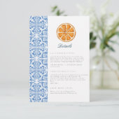 水彩オレンジブルーのタイル地中海の詳細 エンクロージャーカード (スタンド正面)