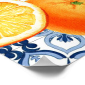 水彩オレンジブルーポジターノウェルカムサイン ポスター (角)