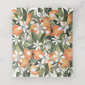 水彩オレンジブロッサム結婚のテーブル プレイスカード (内部開封)