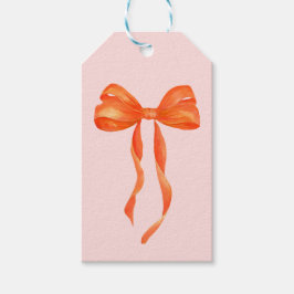 水彩オレンジボウ ギフトタグ
