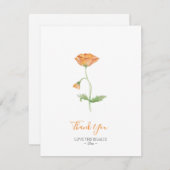 水彩オレンジポピーありがとうございます シーズンカード (正面/裏面)