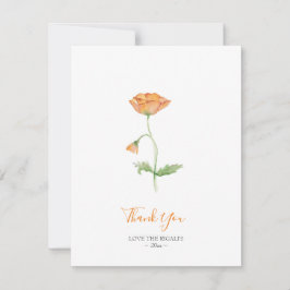 水彩オレンジポピーありがとうございます シーズンカード