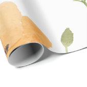 水彩オレンジポピーフラワーズフローラ ラッピングペーパー (ロールコーナー)