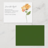 水彩オレンジポピー花事業 エンクロージャーカード (正面/裏面)