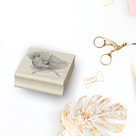 水彩オレンジポピー ラバースタンプ