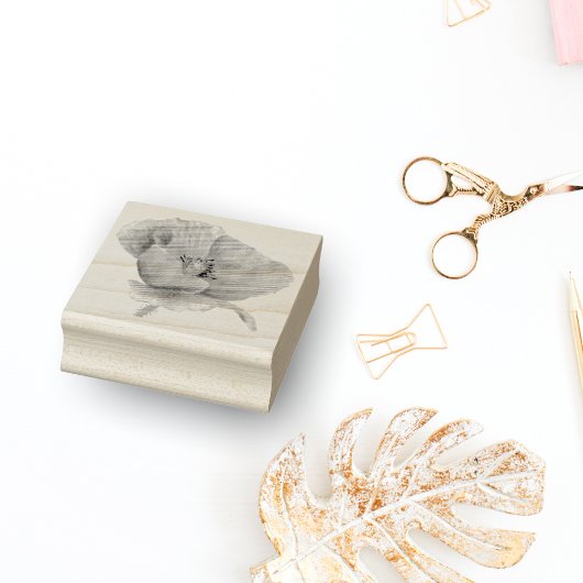 水彩オレンジポピー ラバースタンプ