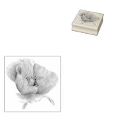 水彩オレンジポピー ラバースタンプ (押印)