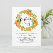 水彩オレンジリースサマーバースデーパーティー 招待状 (スタンド正面)