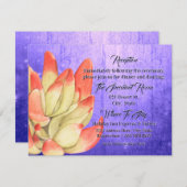 水彩オレンジ先端の多肉性披露宴 エンクロージャーカード (正面/裏面)