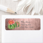 水彩オレンジ咲きサボテン ラベル (インサイチュ)