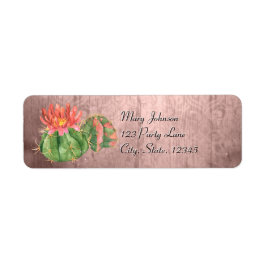 水彩オレンジ咲きサボテン ラベル