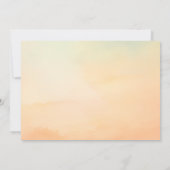 水彩オレンジ夕焼け クラウド9 ウェディング サンキューカード (裏面)