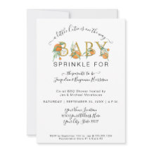 水彩オレンジ小さなかわいこちゃん赤ちゃんシャワー