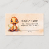 水彩オレンジ恐竜フラッグ男の子ベイビーシャワー 名刺 (正面)