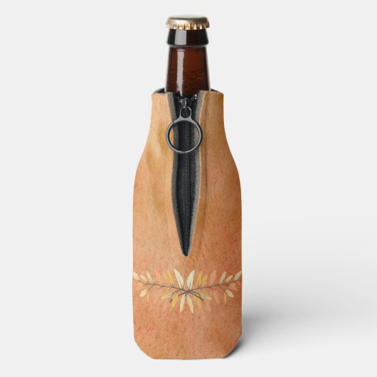 水彩オレンジ感謝祭の秋の色離れの ボトルクーラー (ボトル裏面)