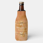 水彩オレンジ感謝祭の秋の色離れの ボトルクーラー (ボトル正面)