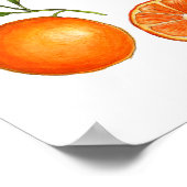 水彩オレンジ果実植物用ポスター ポスター (角)