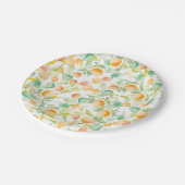 水彩オレンジ模様紙プレート ペーパープレート (アングル)