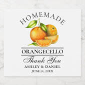 水彩オレンジ結婚オランジェロ リキュールボトルラベル (シングルラベル)