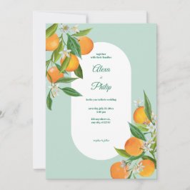 水彩オレンジ結婚ズ 招待状
