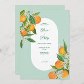 水彩オレンジ結婚ズ 招待状 (正面/裏面)