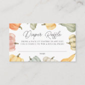 水彩オレンジ色のかぼちゃのベイビーシャワーディーパーラッフル エンクロージャーカード (正面)