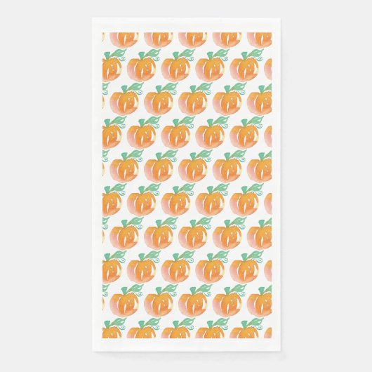 水彩オレンジ色のハロウィン かぼちゃの花畑 ペイントパターン (正面)