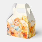 水彩オレンジ色のポピー咲く ブライダルシャワー フェイバーボックス (正面サイド)