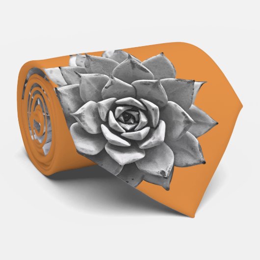 水彩オレンジ色の多肉株 ネクタイ (ロール)