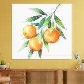 水彩オレンジ色の果実：枝分かれし。 キャンバスプリント (インサイチュ (リビング))