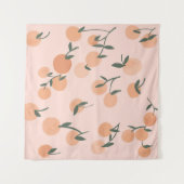 水彩オレンジ色の果物の継ぎ目のない模様 タペストリー (正面(横))