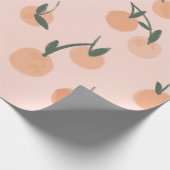 水彩オレンジ色の果物の継ぎ目のない模様 ラッピングペーパー (角)