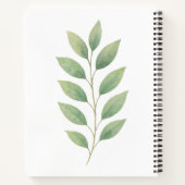 水彩オレンジ色の枝付きノートブ離れック ノートブック (裏面)