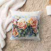 水彩オレンジ色の花バライラストレーション花 クッション (ブランケット)